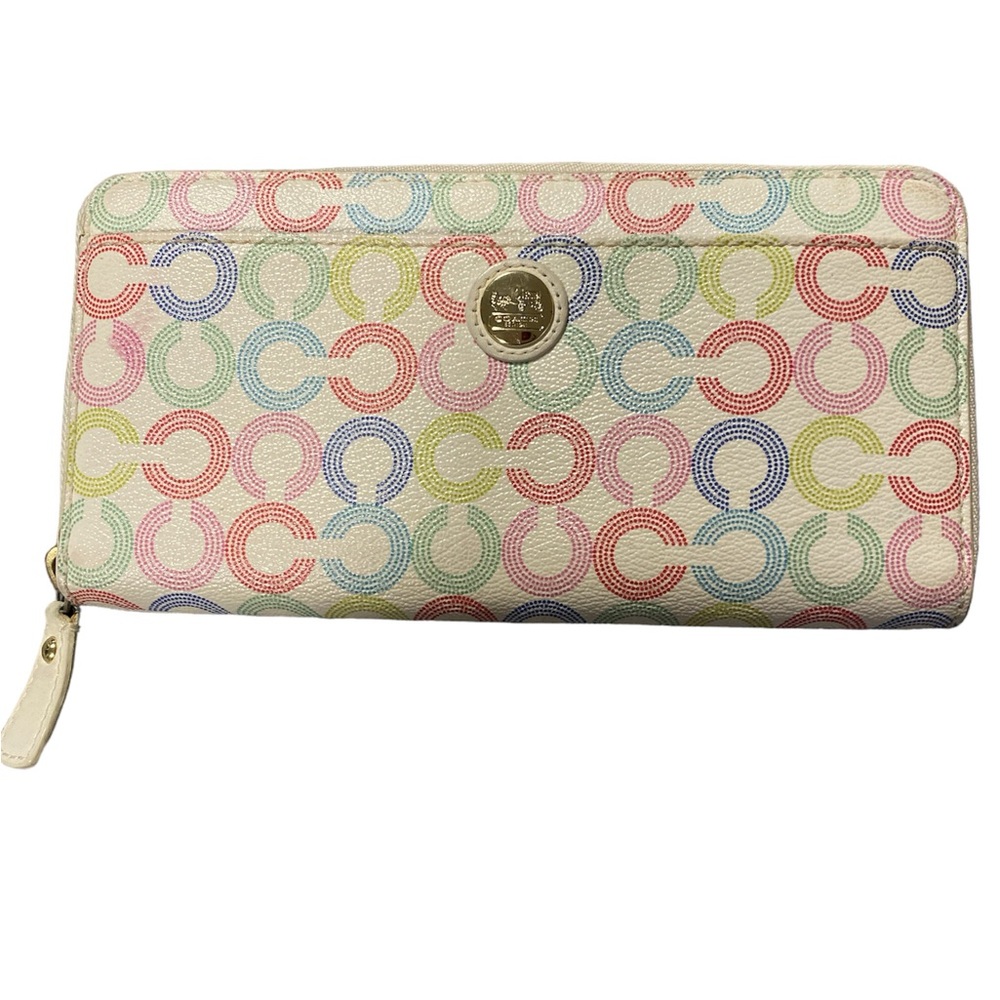 Coach Multi Color C Zip Wallet